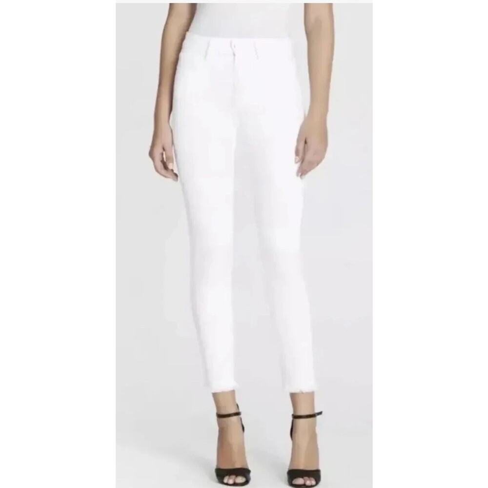 PAIGE Hoxton NWT Optic White Jean Tattered Hem Skinny Size 24